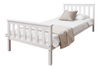 Estructura de cama individual de madera blanca