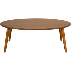 Mesa plegable ovalada de madera maciza para café