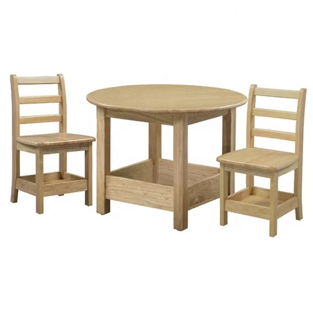Juego de mesa y silla de comedor de madera maciza para niños