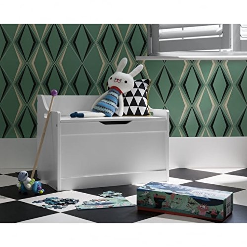 Caja de almacenamiento de juguetes de madera blanca para niños del